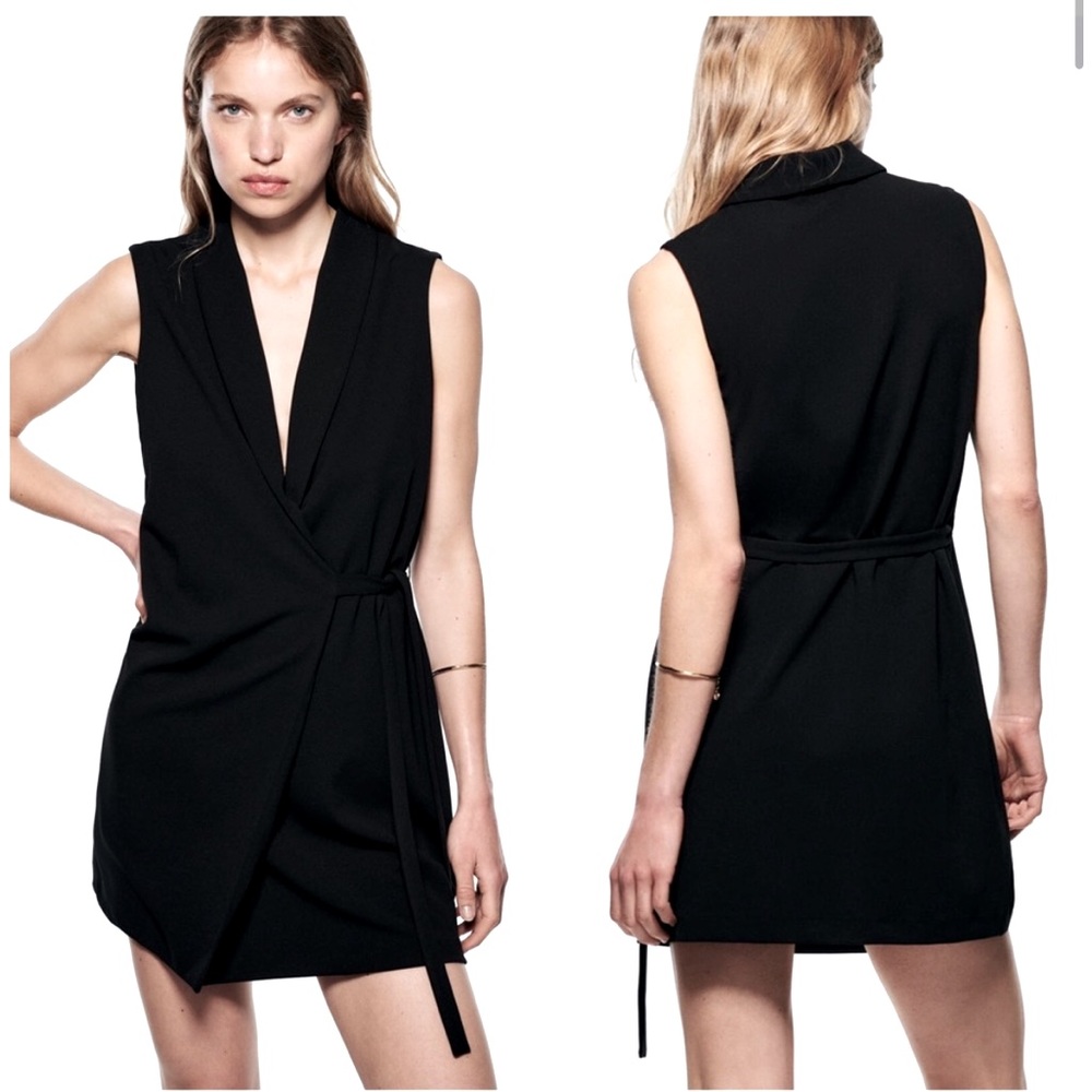 ZARA Sleeveless Tied Blazer Dress🙌🏻🙌🏻🙌🏻 SZ S